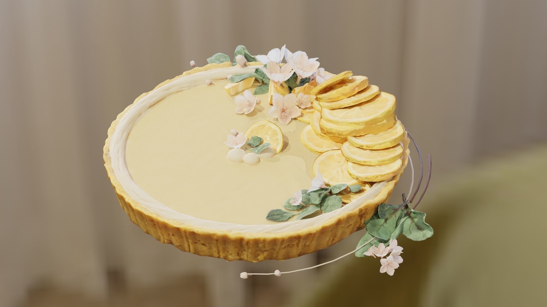 Lemon Tart Sweet 3D model_8