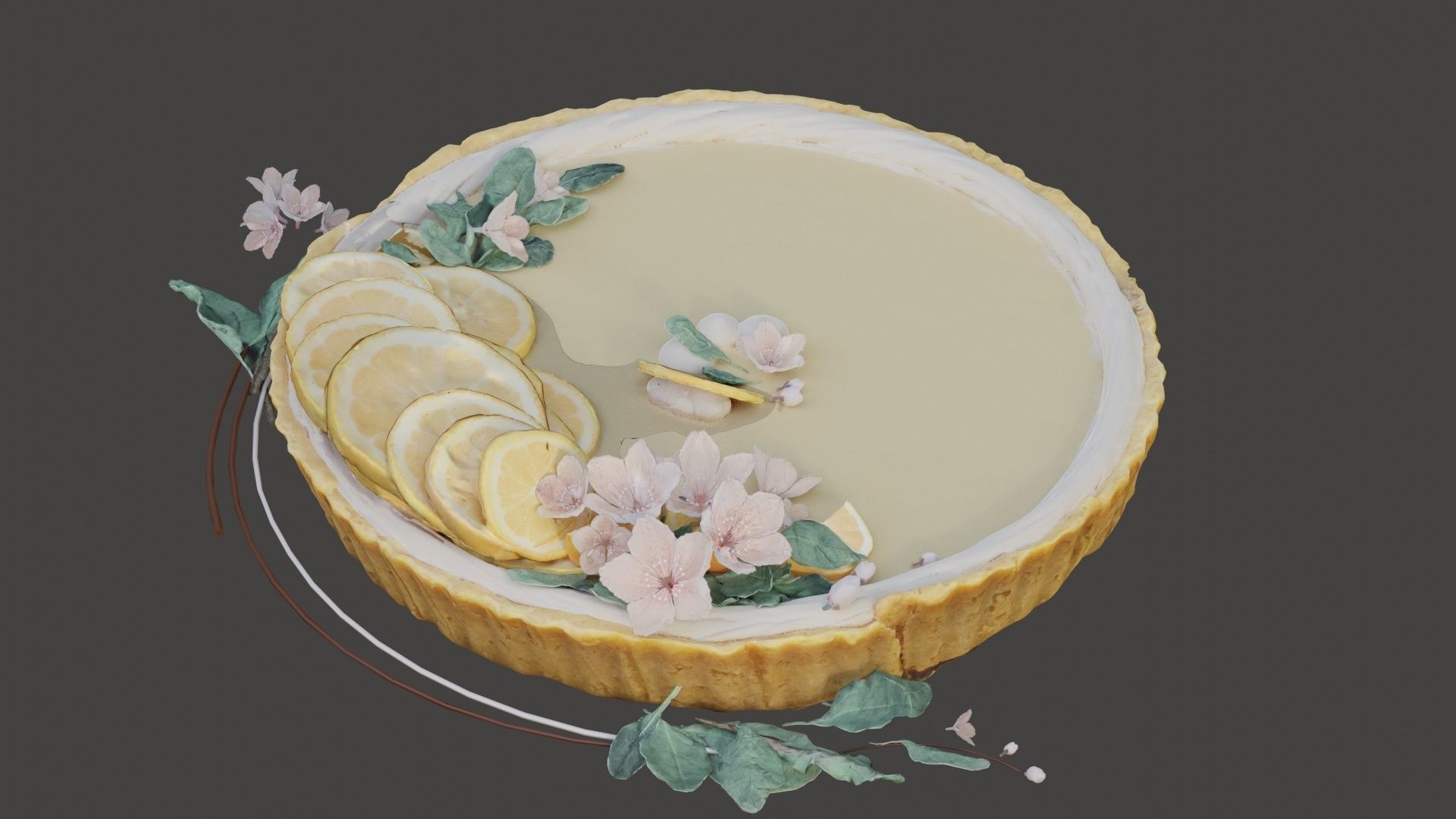 Lemon Tart Sweet 3D model_27
