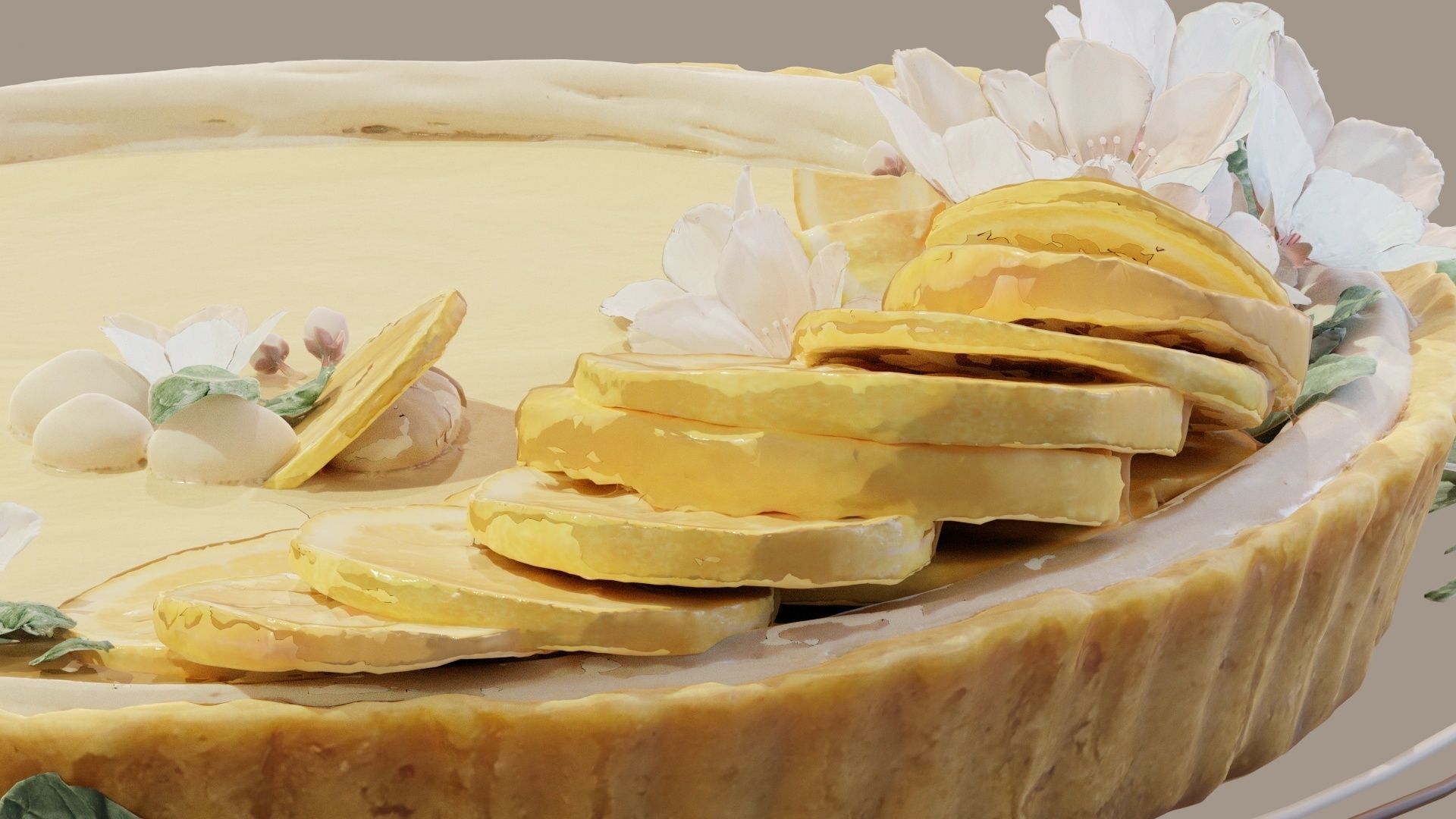 Lemon Tart Sweet 3D model_6