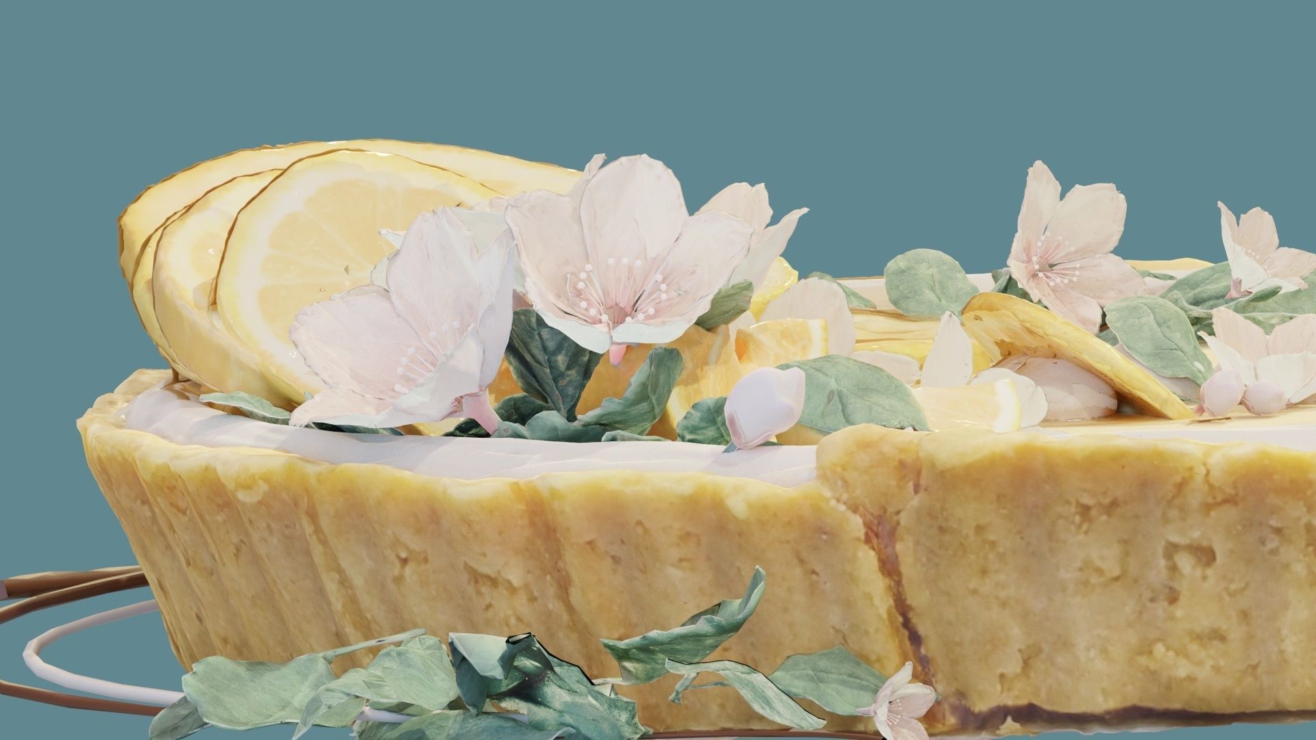 Lemon Tart Sweet 3D model_4