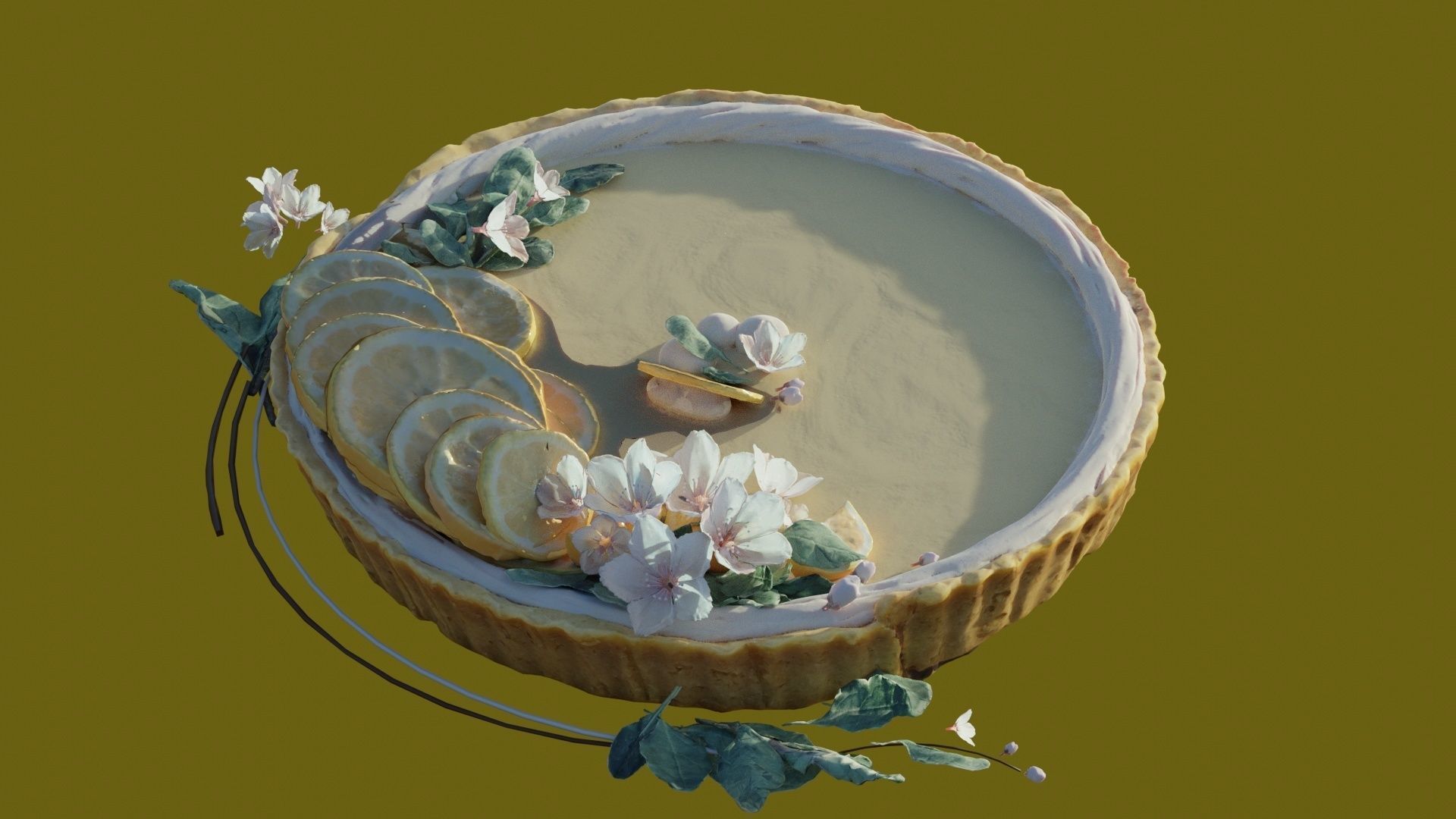 Lemon Tart Sweet 3D model_24