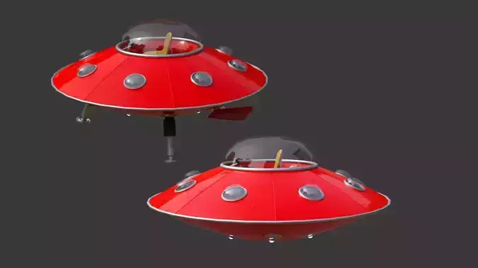 Alien Spaceship Cartoon Low-poly 3D model
