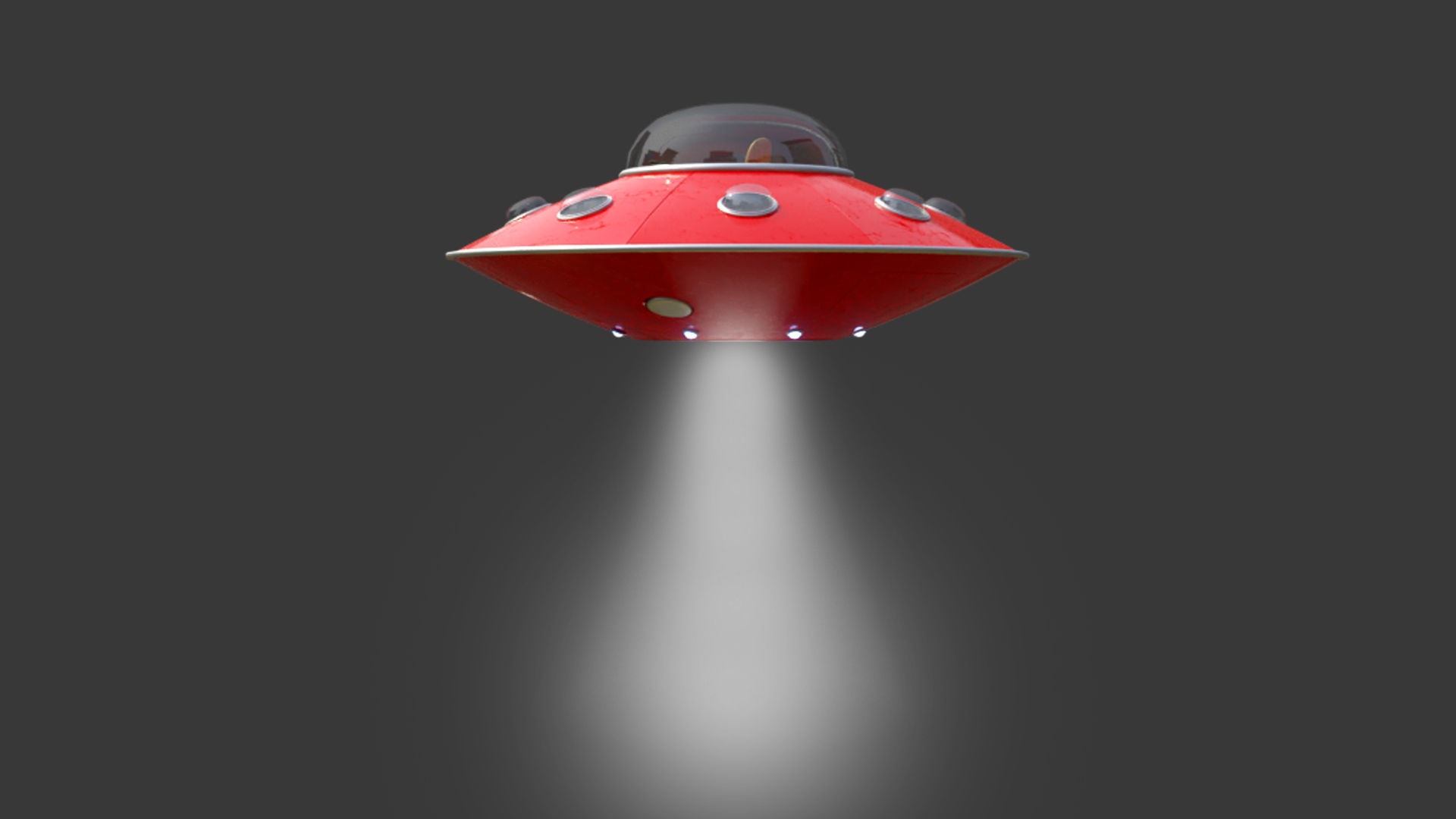 Alien Spaceship Cartoon Low-poly 3D model_5
