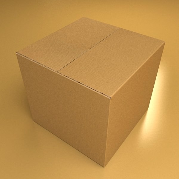 Photoreal Cardboard Carton High Res 3D model_3