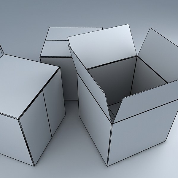 Photoreal Cardboard Carton High Res 3D model_9