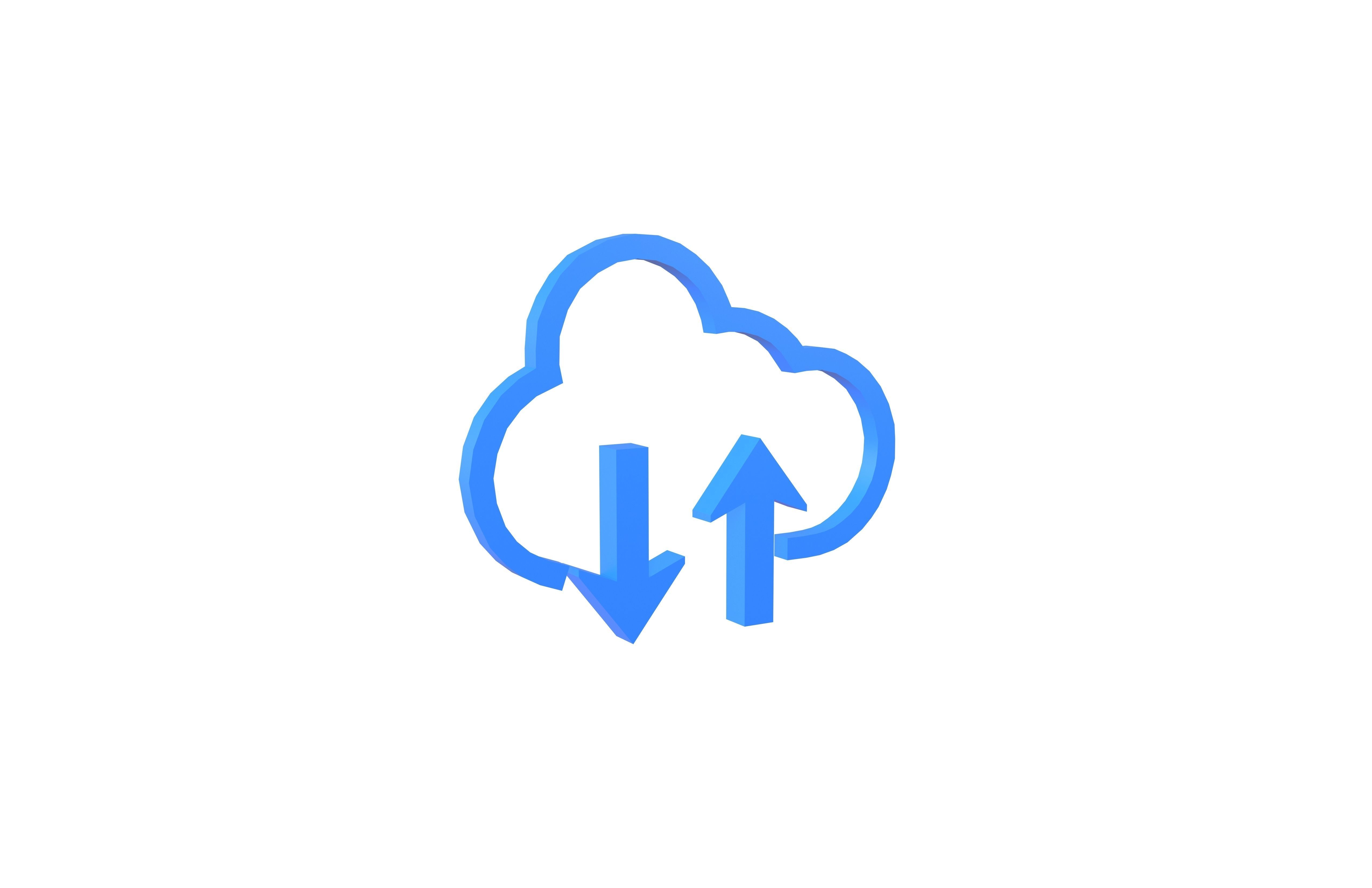 Cloud Upload And Download Symbol v1 002 Low-poly 3D model_1