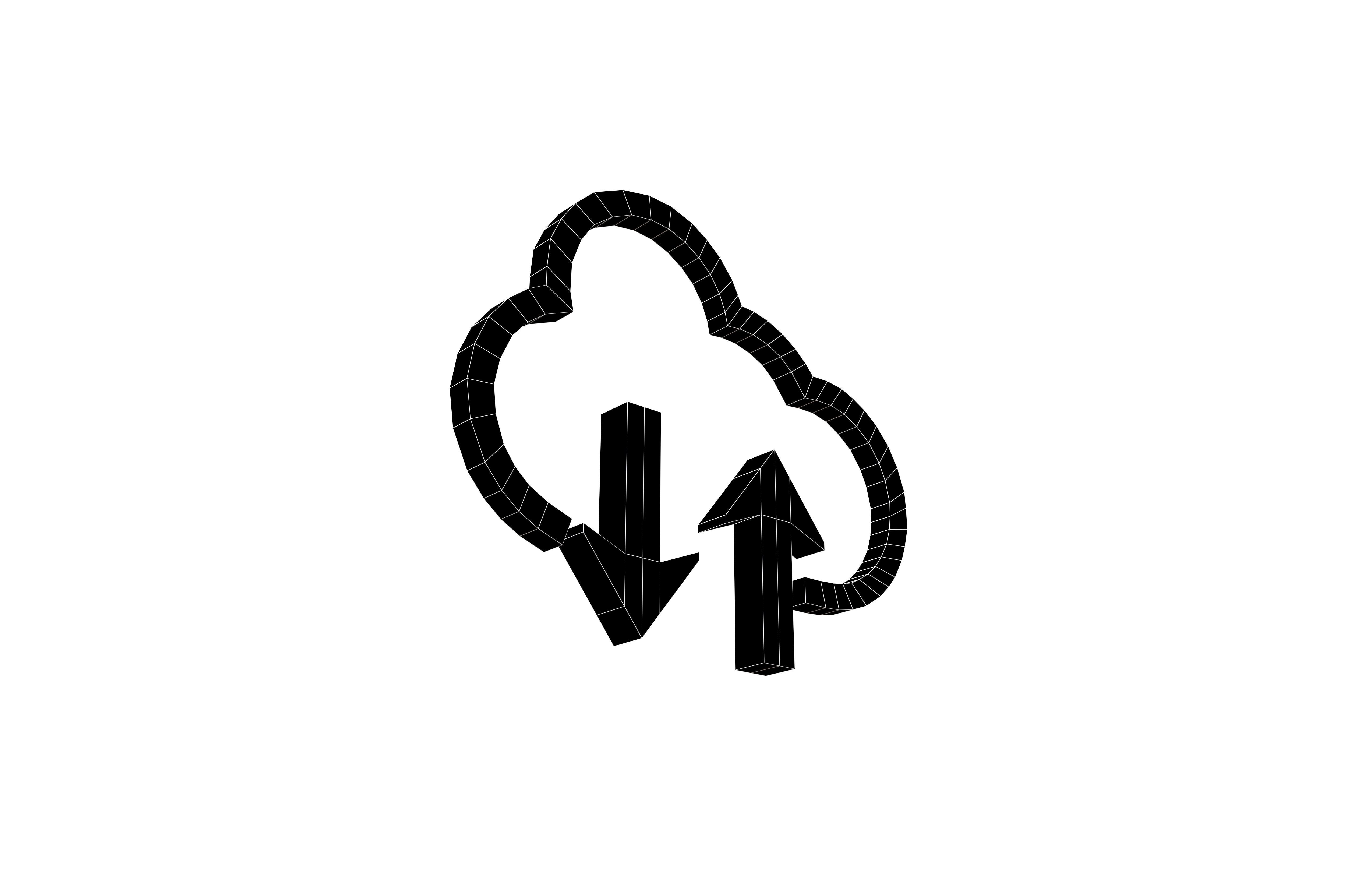 Cloud Upload And Download Symbol v1 002 Low-poly 3D model_7