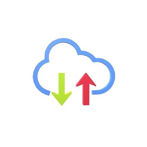 Cloud Upload And Download Symbol v1 003 Low-poly 3D model