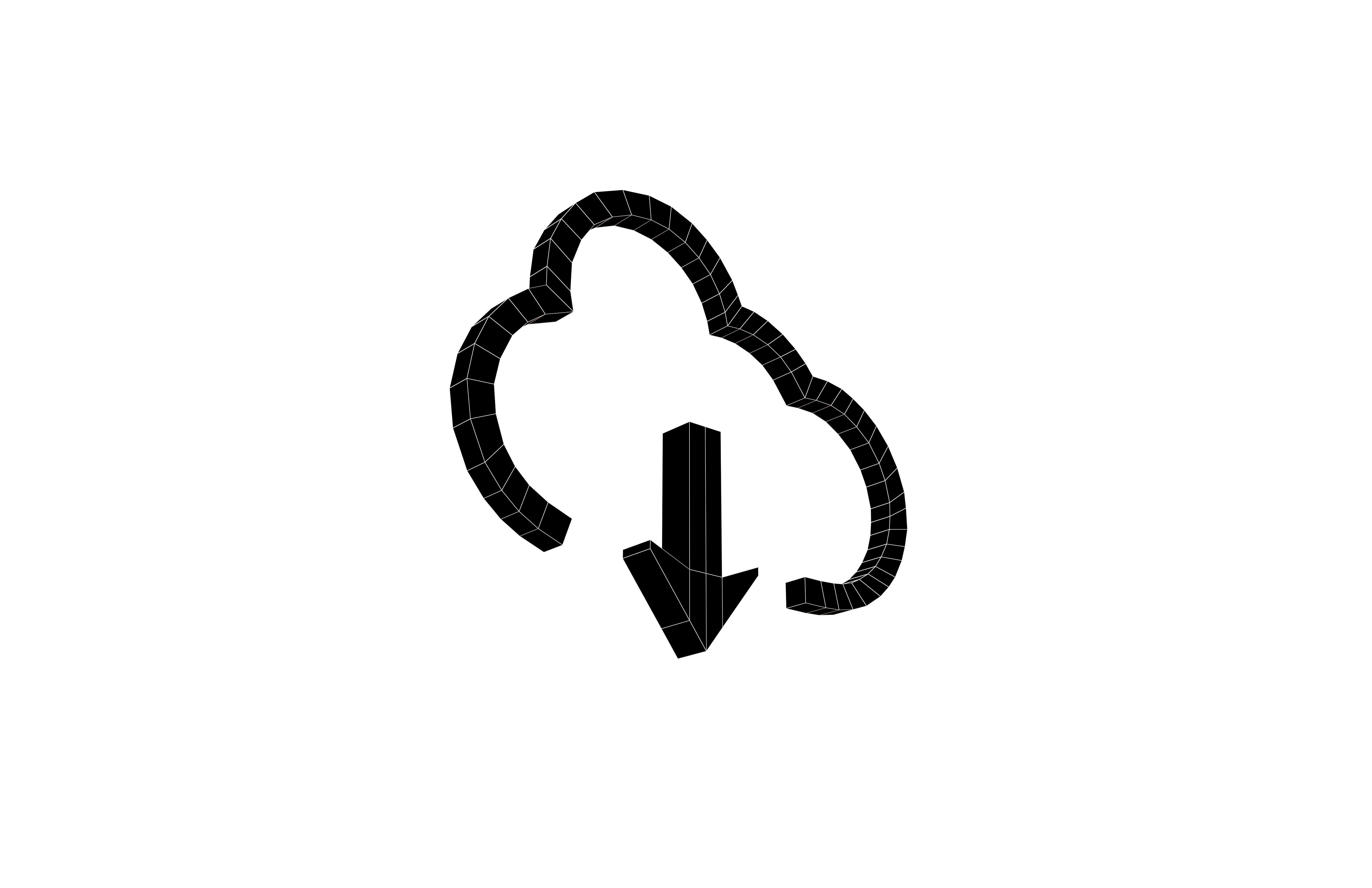 Cloud Download Symbol v1 001 Low-poly 3D model_7