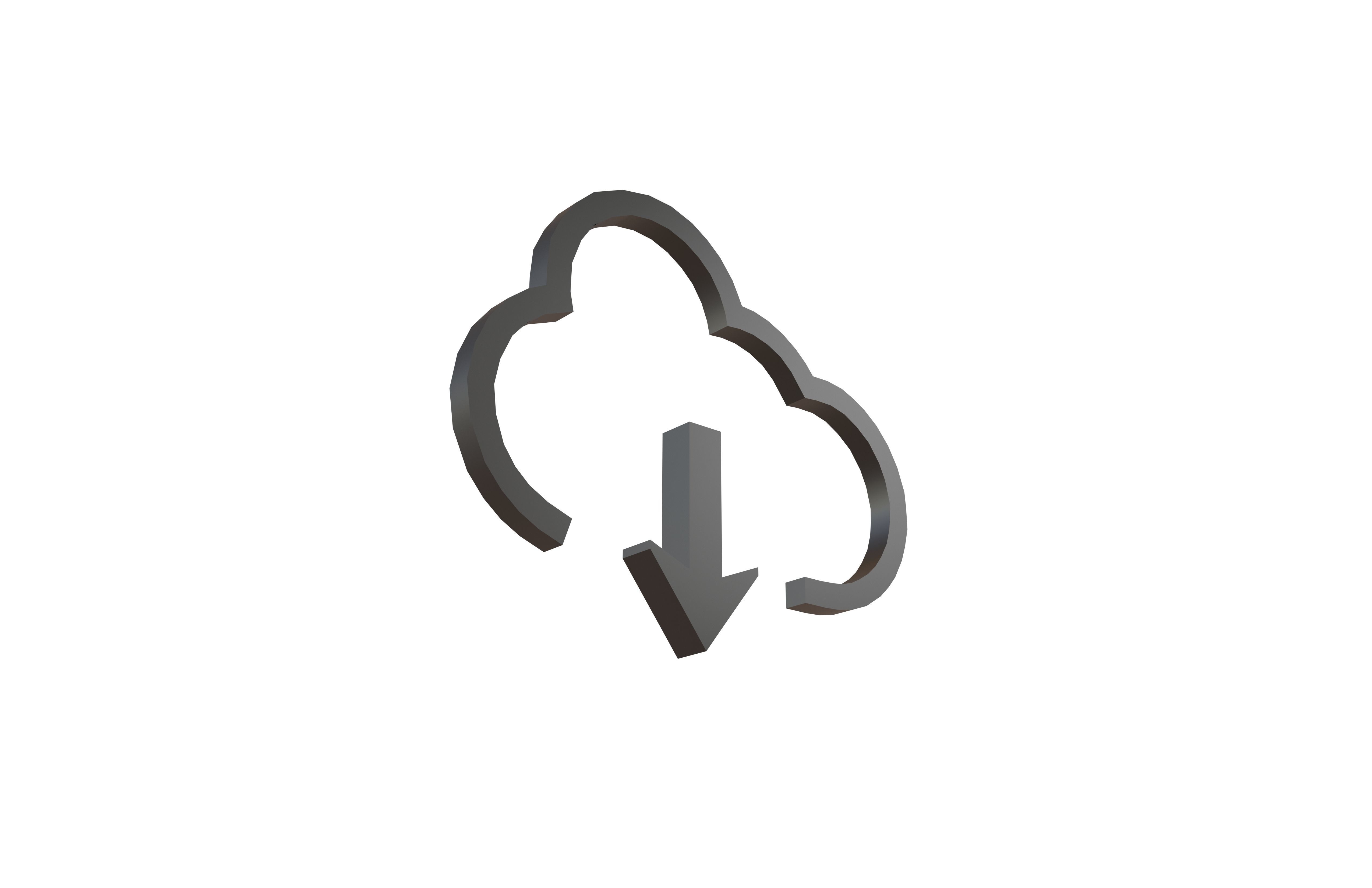 Cloud Download Symbol v1 001 Low-poly 3D model_3