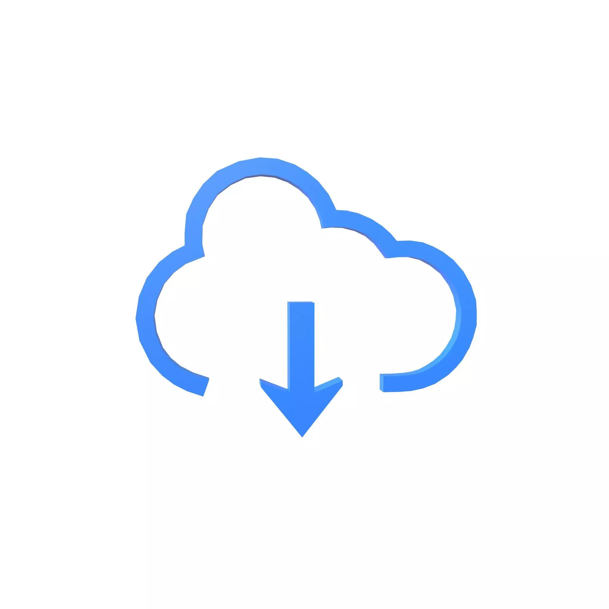 Cloud Download Symbol v1 002 Low-poly 3D model_0