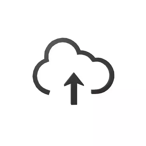 Cloud Upload Symbol v2 001 Low-poly 3D model
