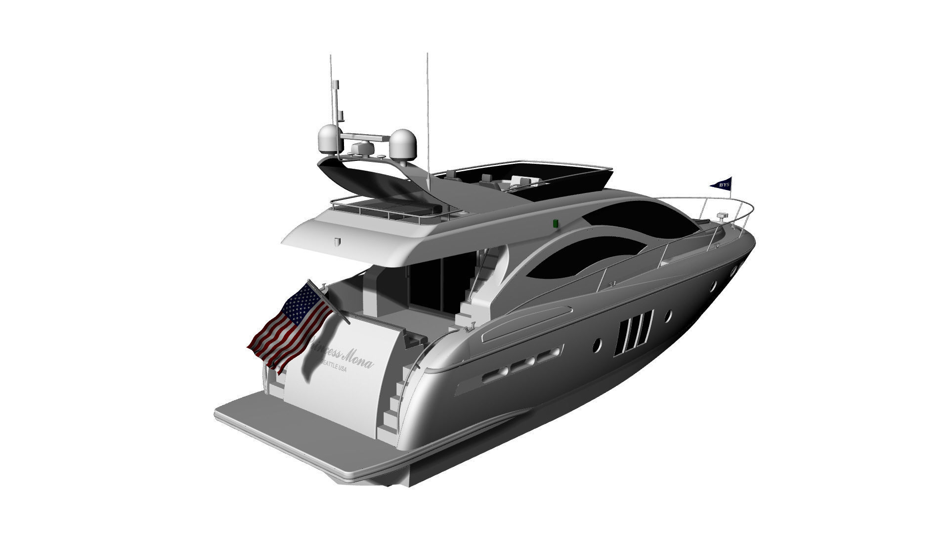60 Foot Motor Yacht 3D model_29