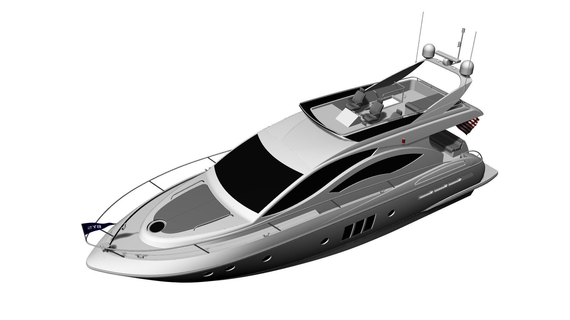 60 Foot Motor Yacht 3D model_13