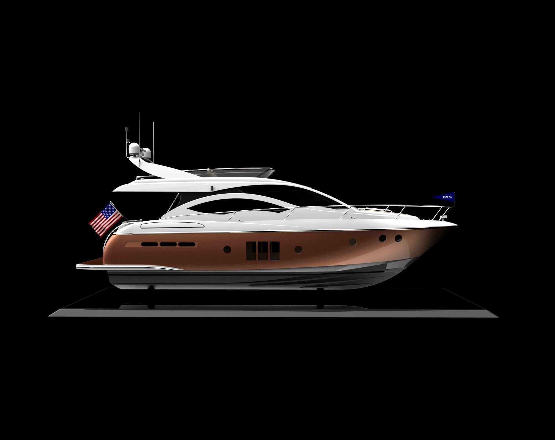 60 Foot Motor Yacht 3D model_2