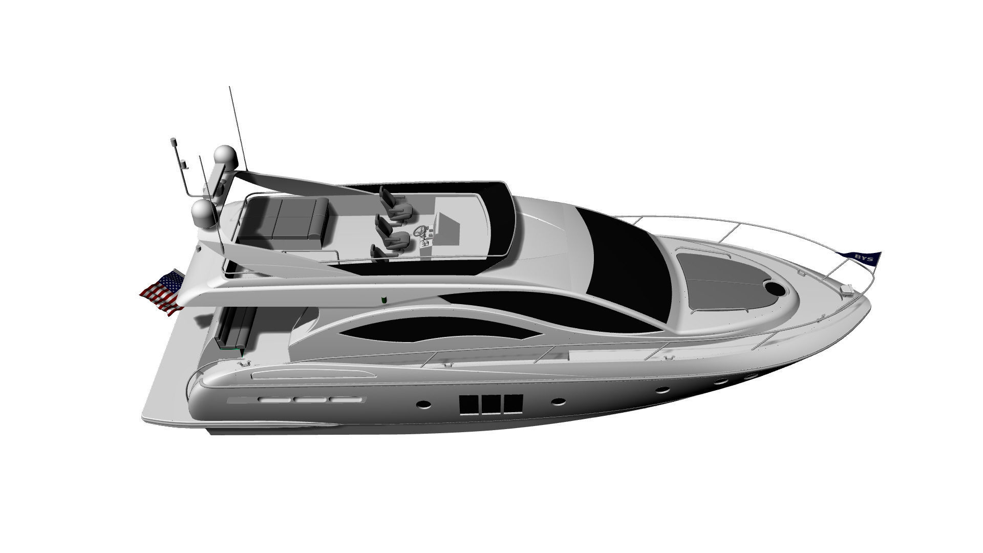 60 Foot Motor Yacht 3D model_19