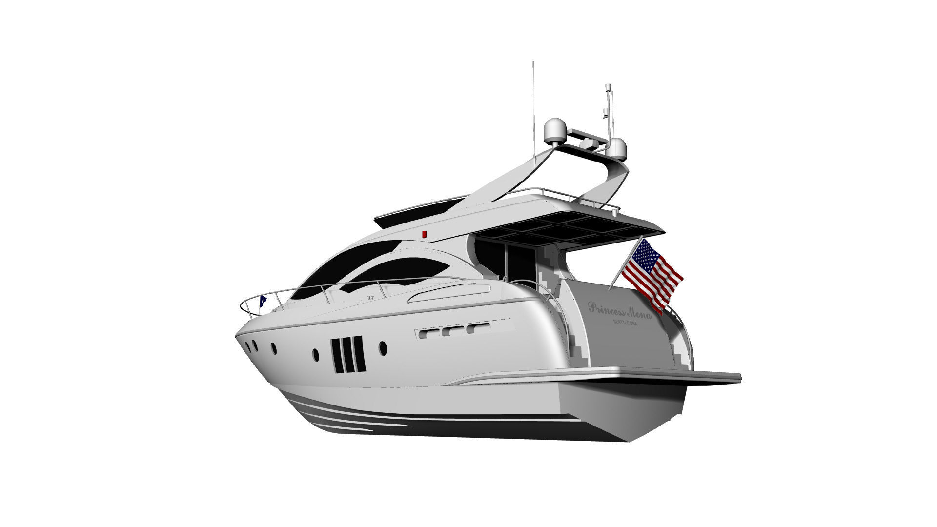 60 Foot Motor Yacht 3D model_22