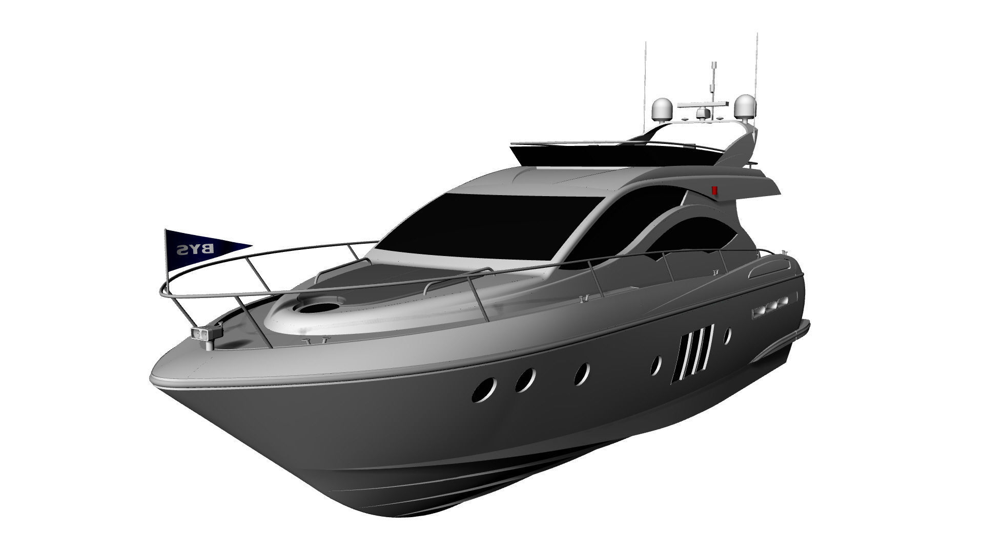 60 Foot Motor Yacht 3D model_11
