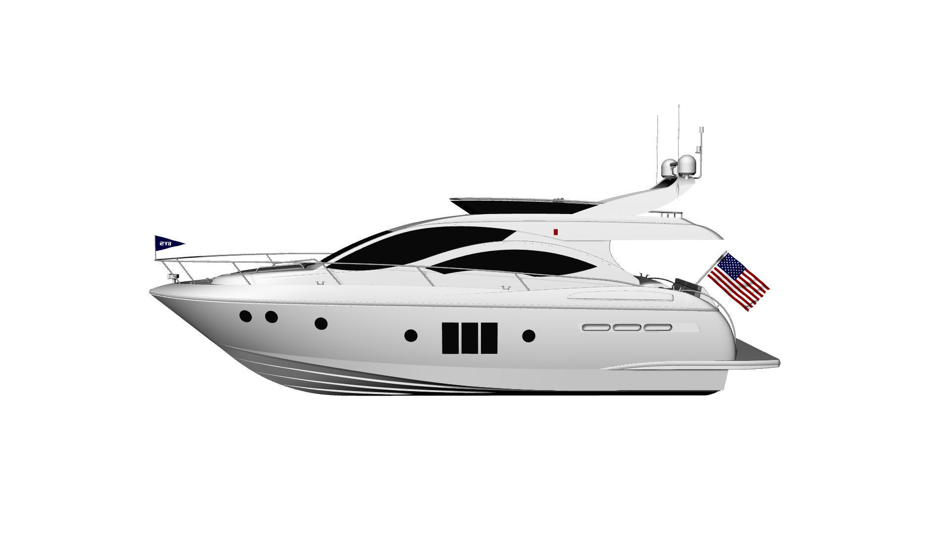 60 Foot Motor Yacht 3D model_10