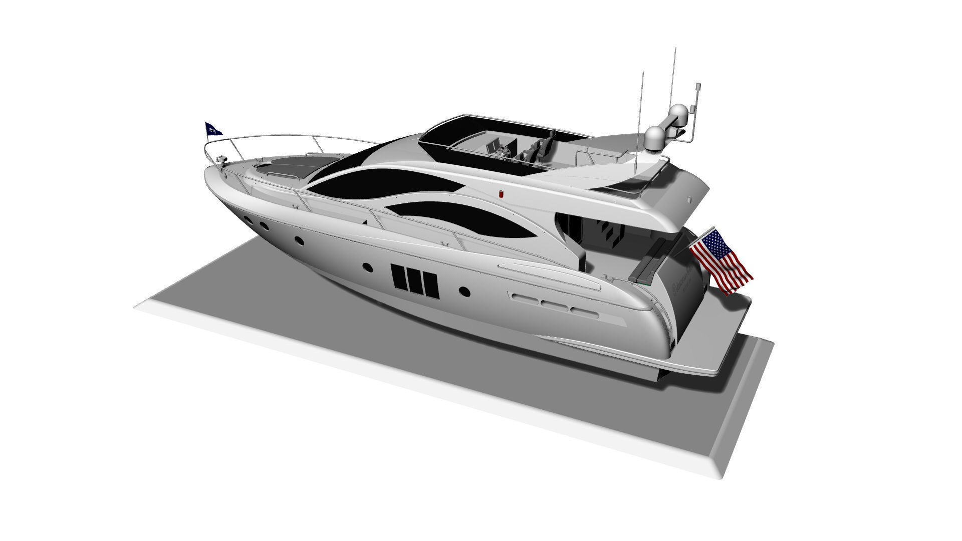60 Foot Motor Yacht 3D model_35