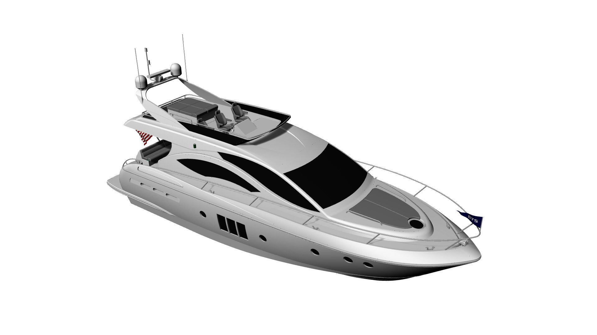 60 Foot Motor Yacht 3D model_18