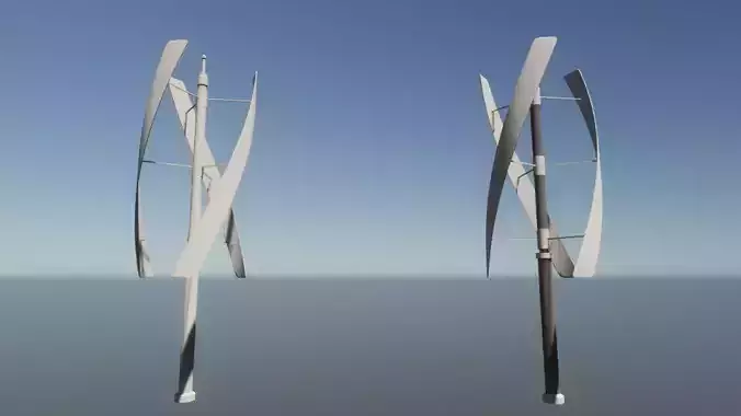Low Poly Vertical Wind Turbine
