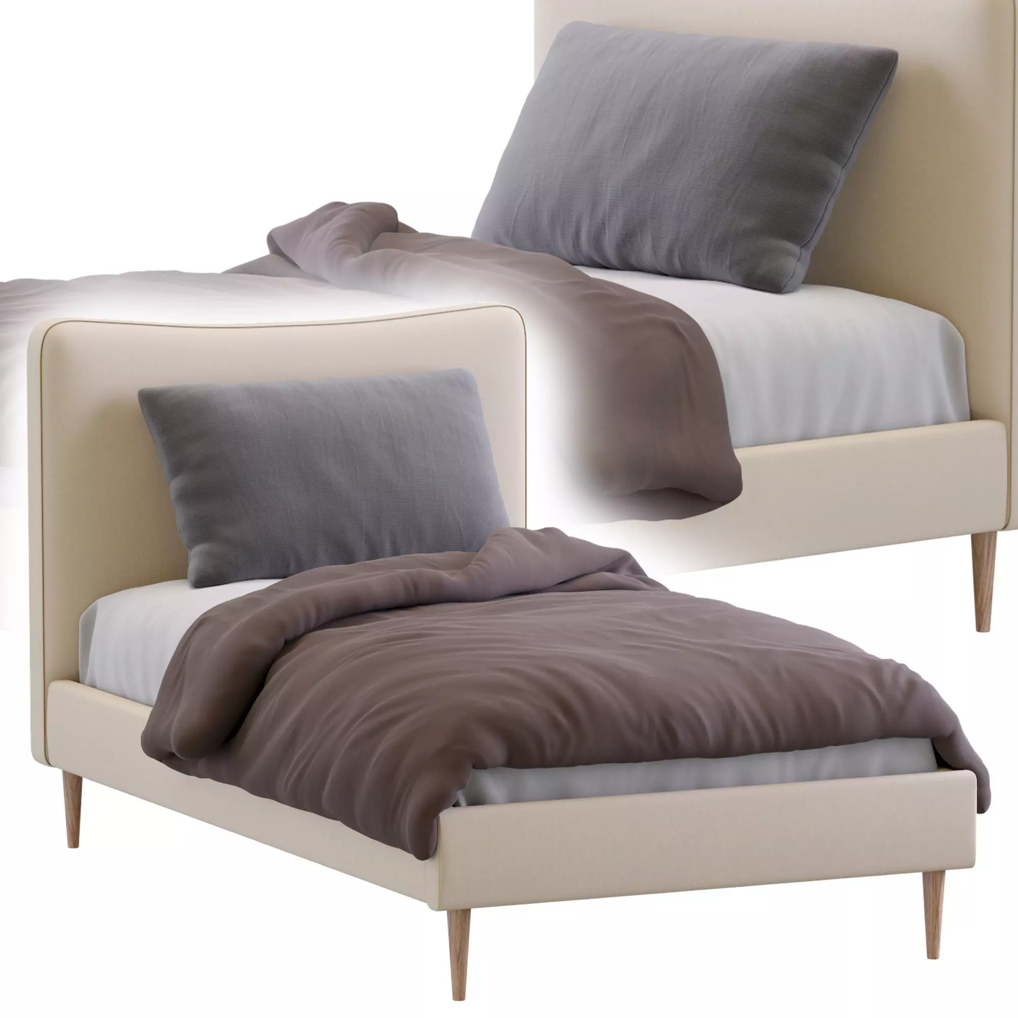 Myla Single Bed By West Elm 3D model