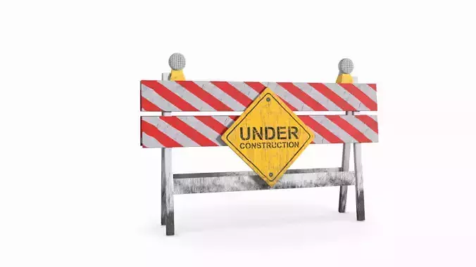 Wooden Barrier 3D model