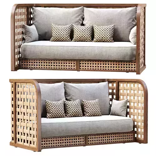 Sofia Restaurant Rattan Loveseat 