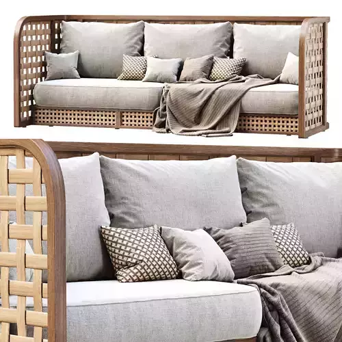 Sofia Three Seater Restaurant Rattan Sofa