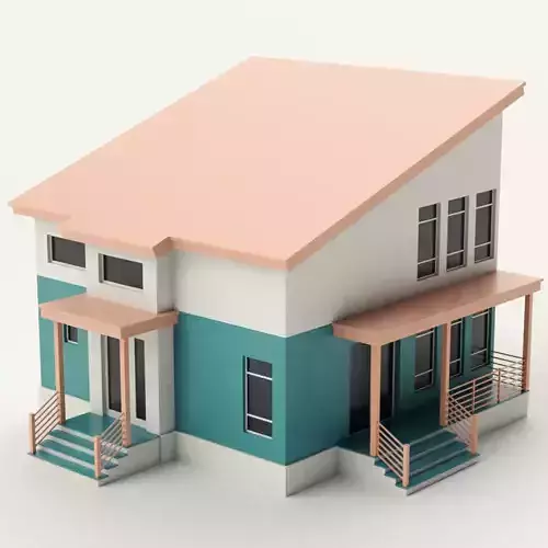 cartoon Low Poly House