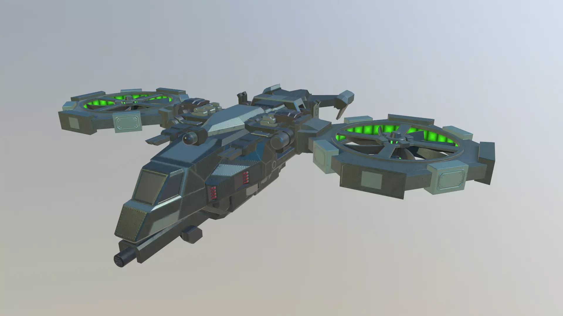 ASU-001 Zephyrs Tactical Helicopter Low-poly 3D model_0