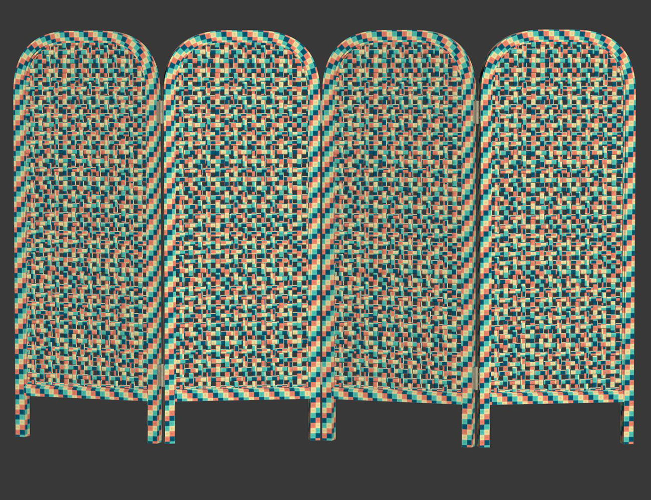 Sofia Decorative Rattan Screen  3D model_6