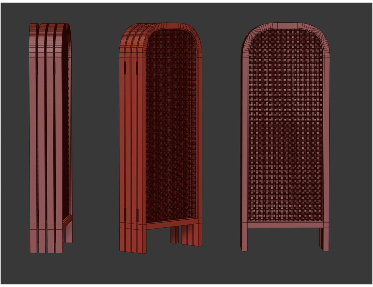 Sofia Decorative Rattan Screen  3D model_7