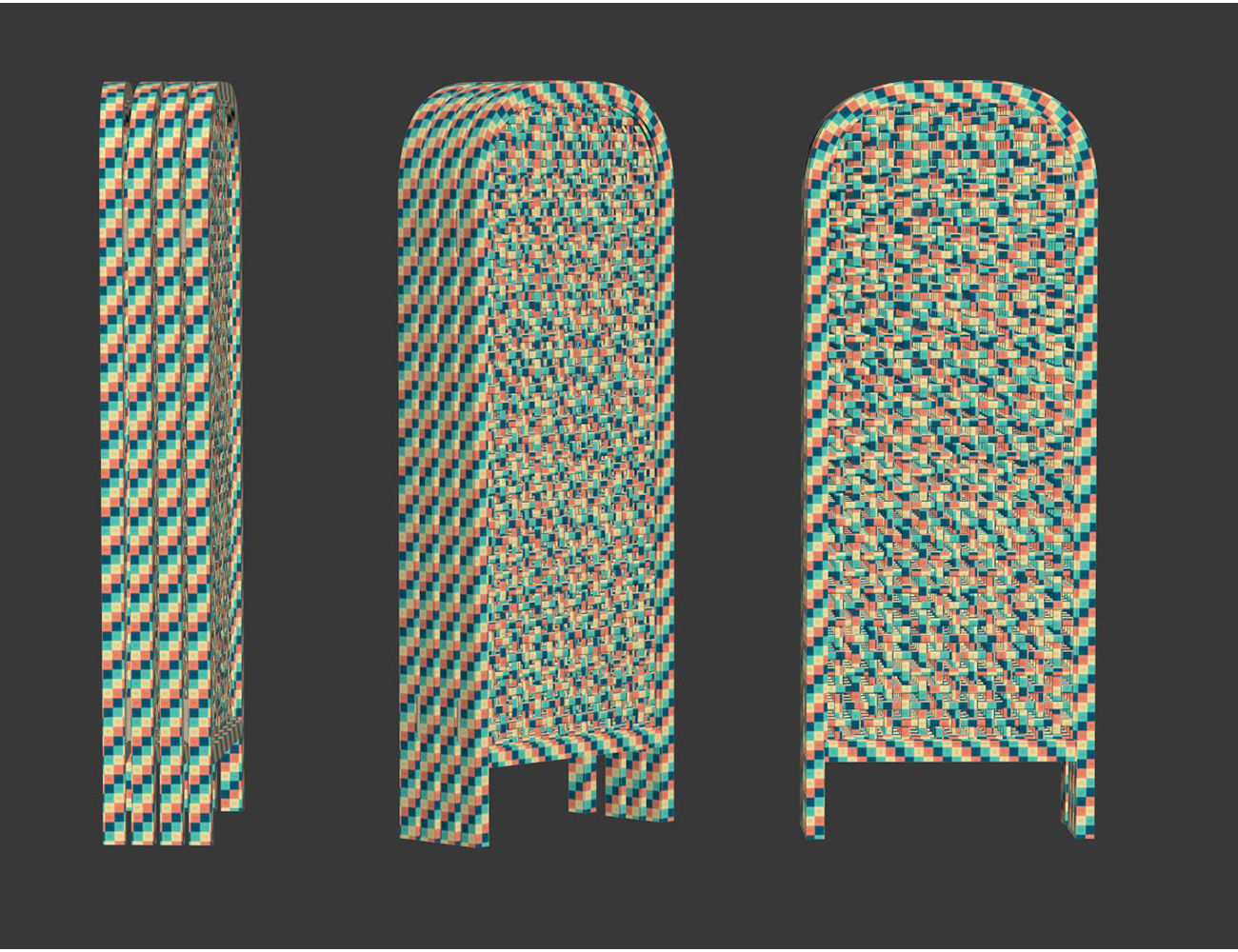 Sofia Decorative Rattan Screen  3D model_9