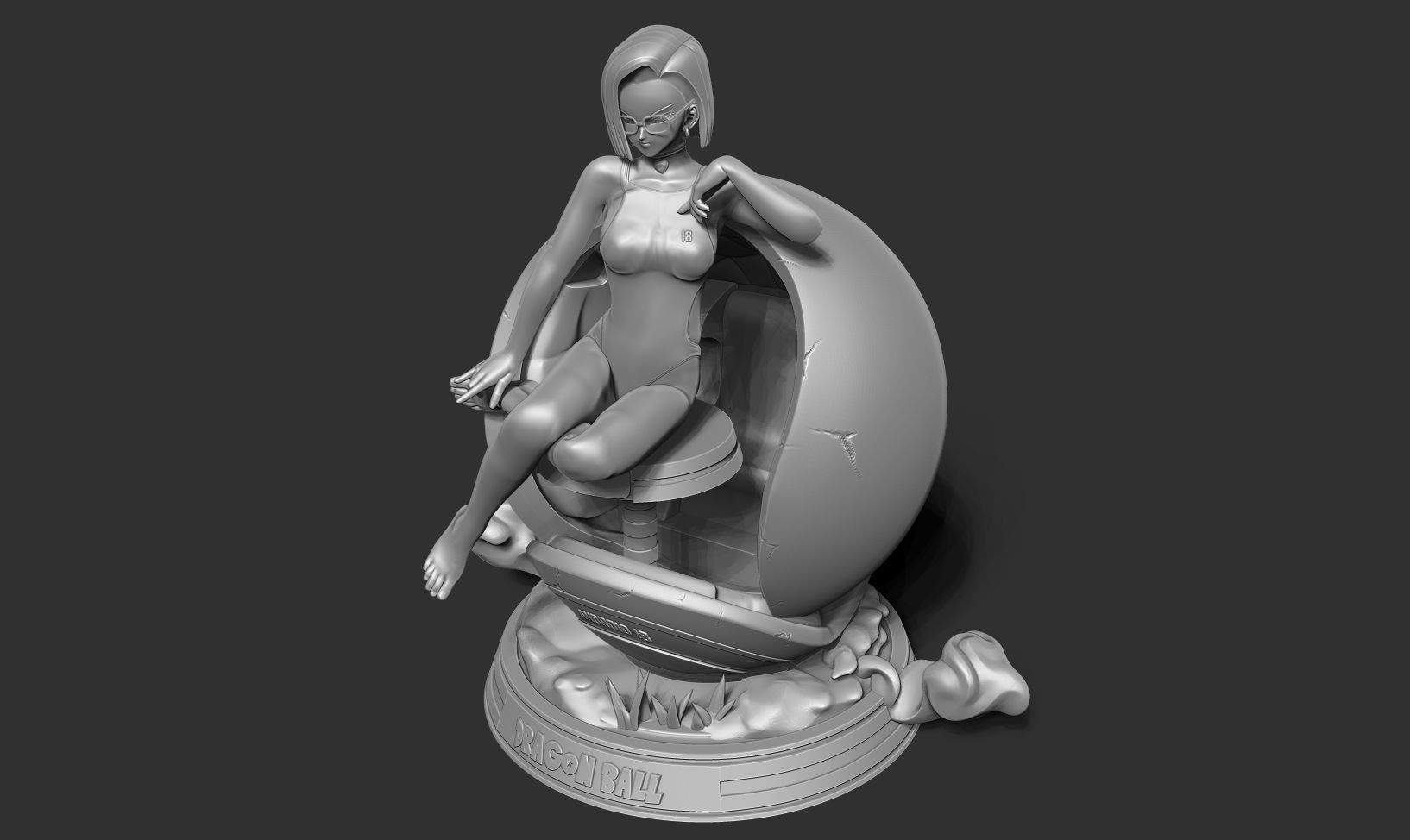 Android 18 in bikini 3D print model_14