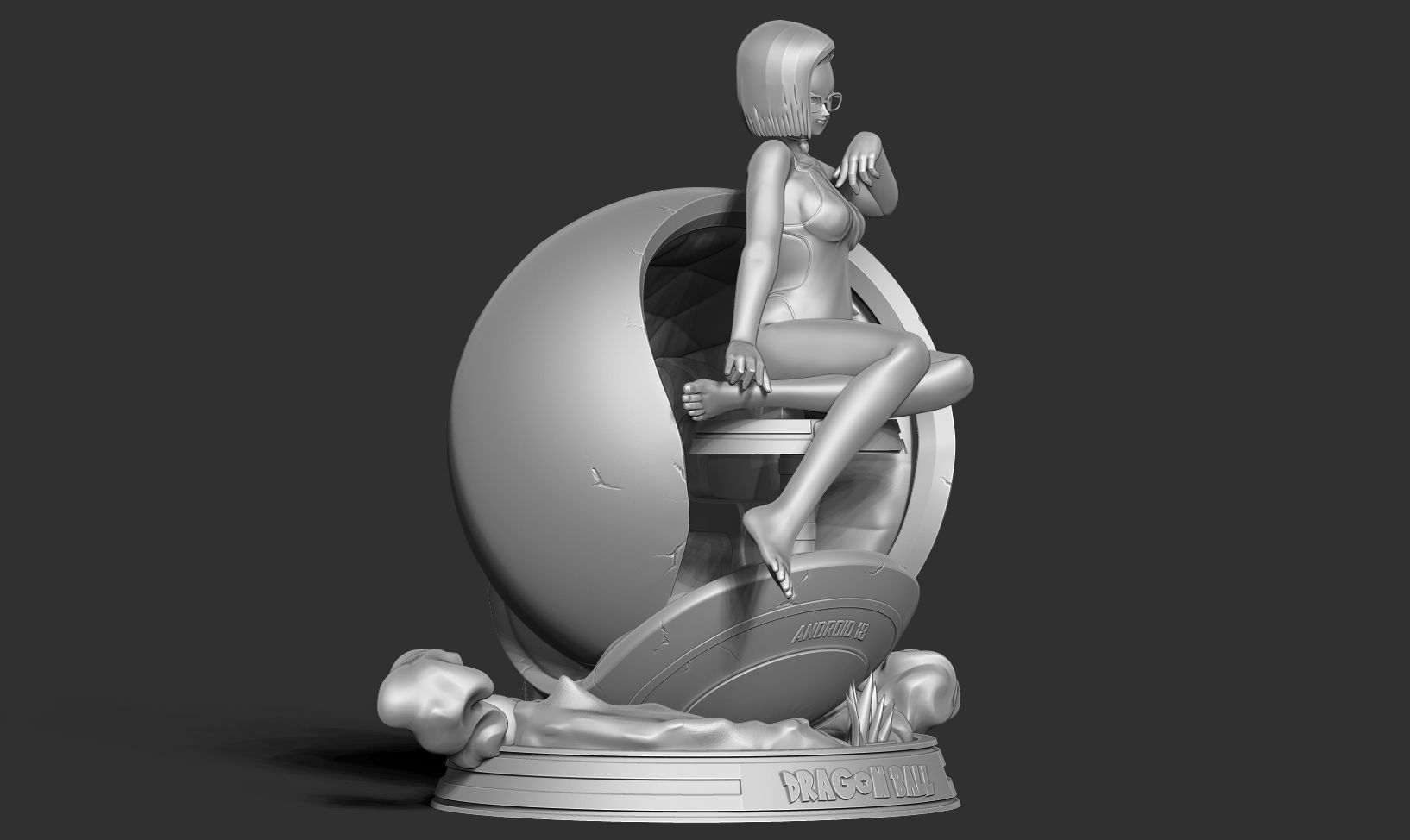 Android 18 in bikini 3D print model_12