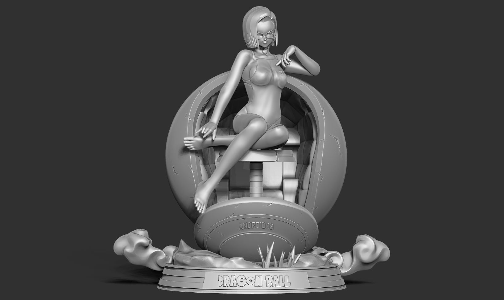 Android 18 in bikini 3D print model_9