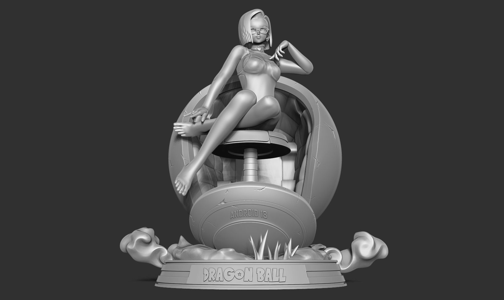 Android 18 in bikini 3D print model_7