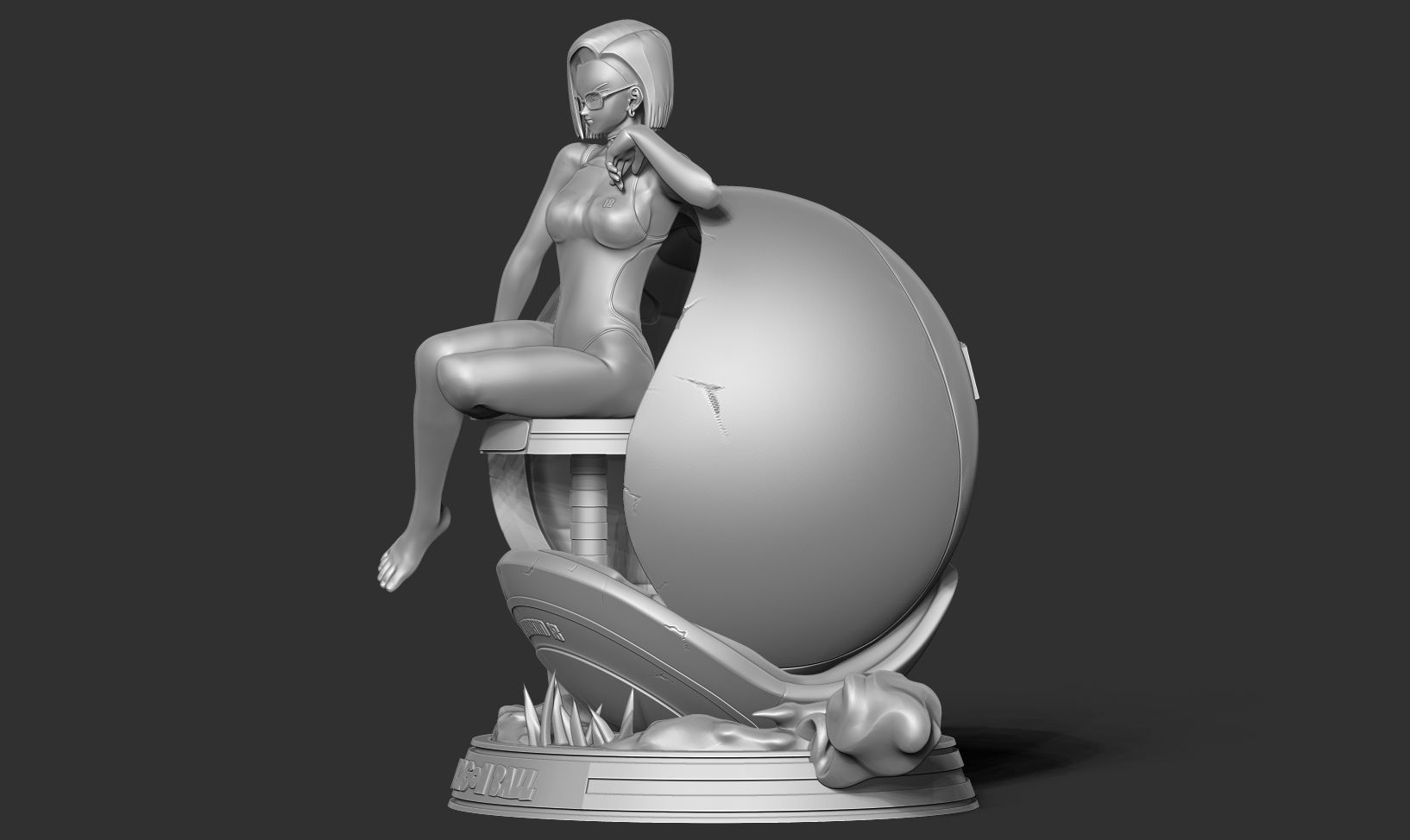 Android 18 in bikini 3D print model_10