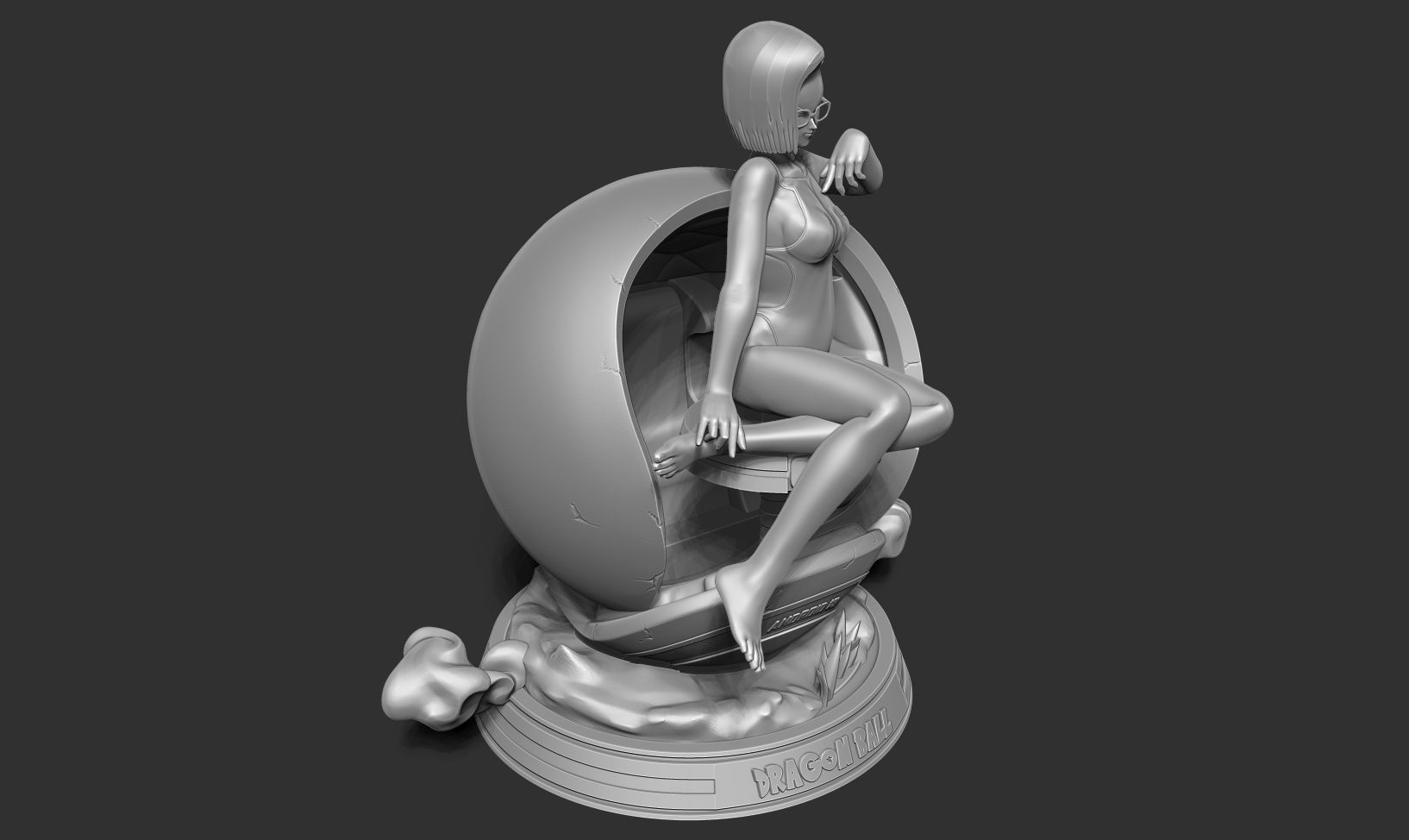 Android 18 in bikini 3D print model_16