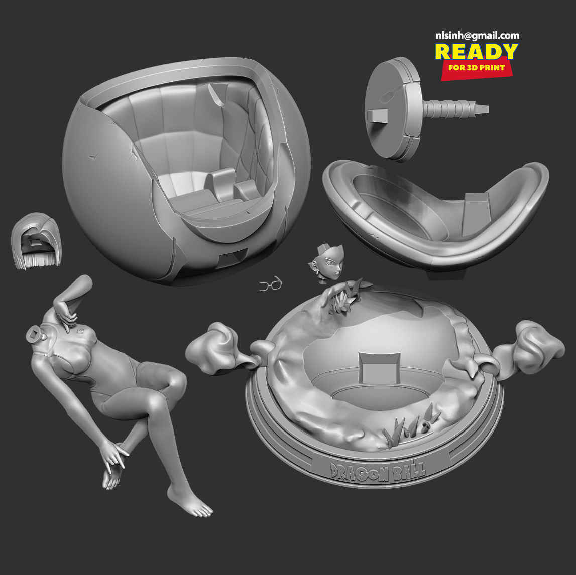 Android 18 in bikini 3D print model_2