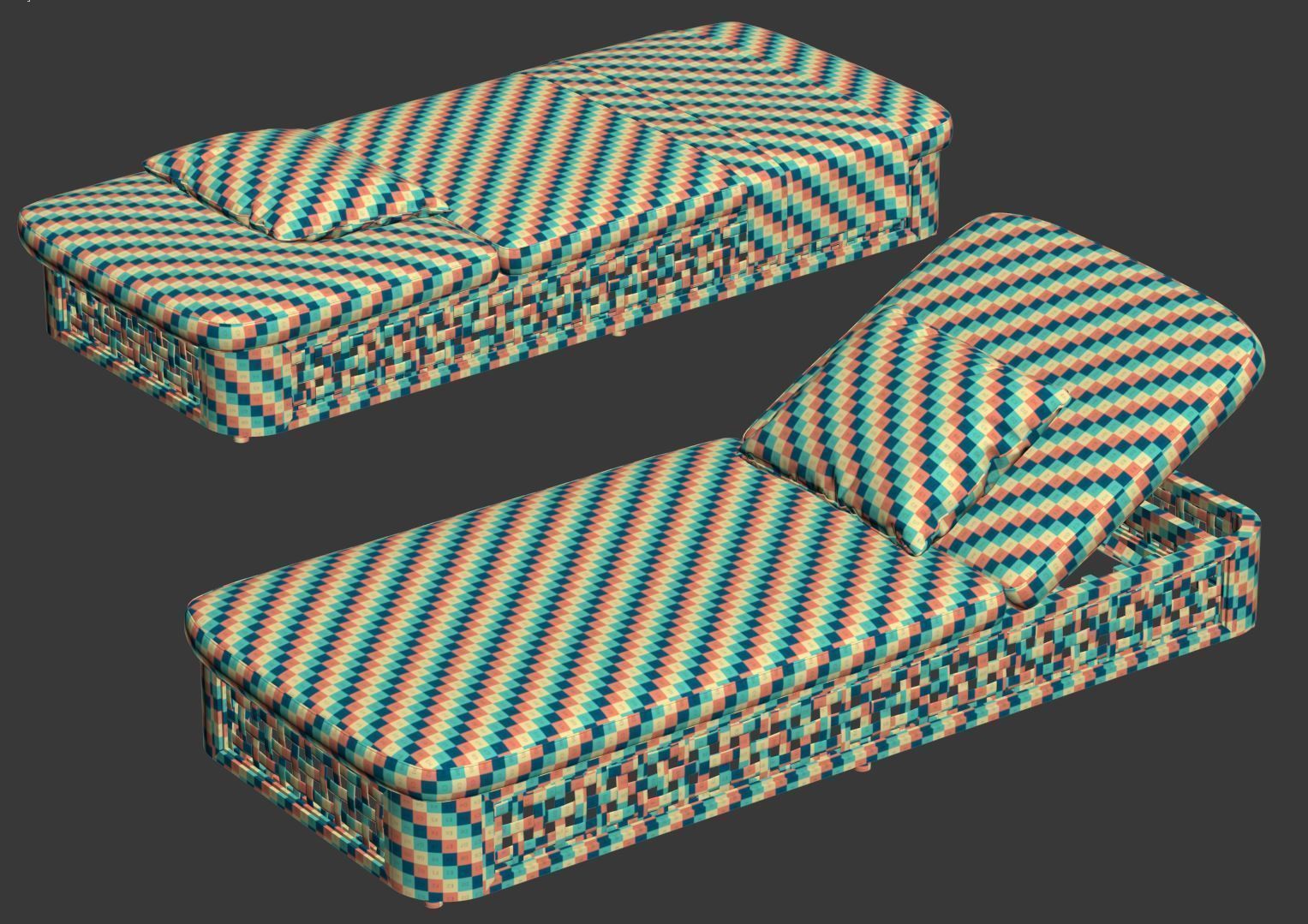 Sofia Rattan Chaise Lounge 3D model_5