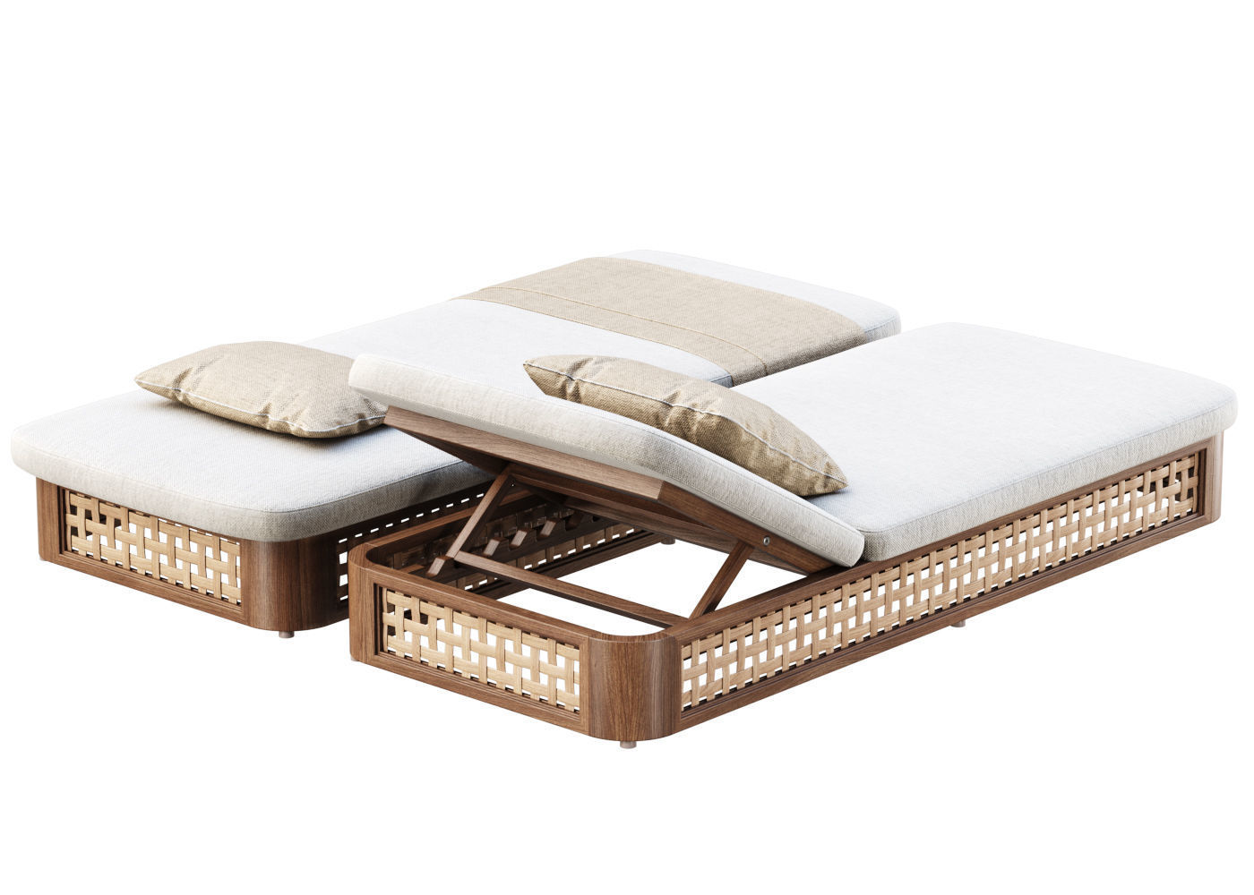 Sofia Rattan Chaise Lounge 3D model_2