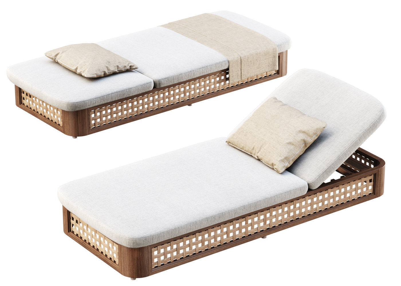 Sofia Rattan Chaise Lounge 3D model_3