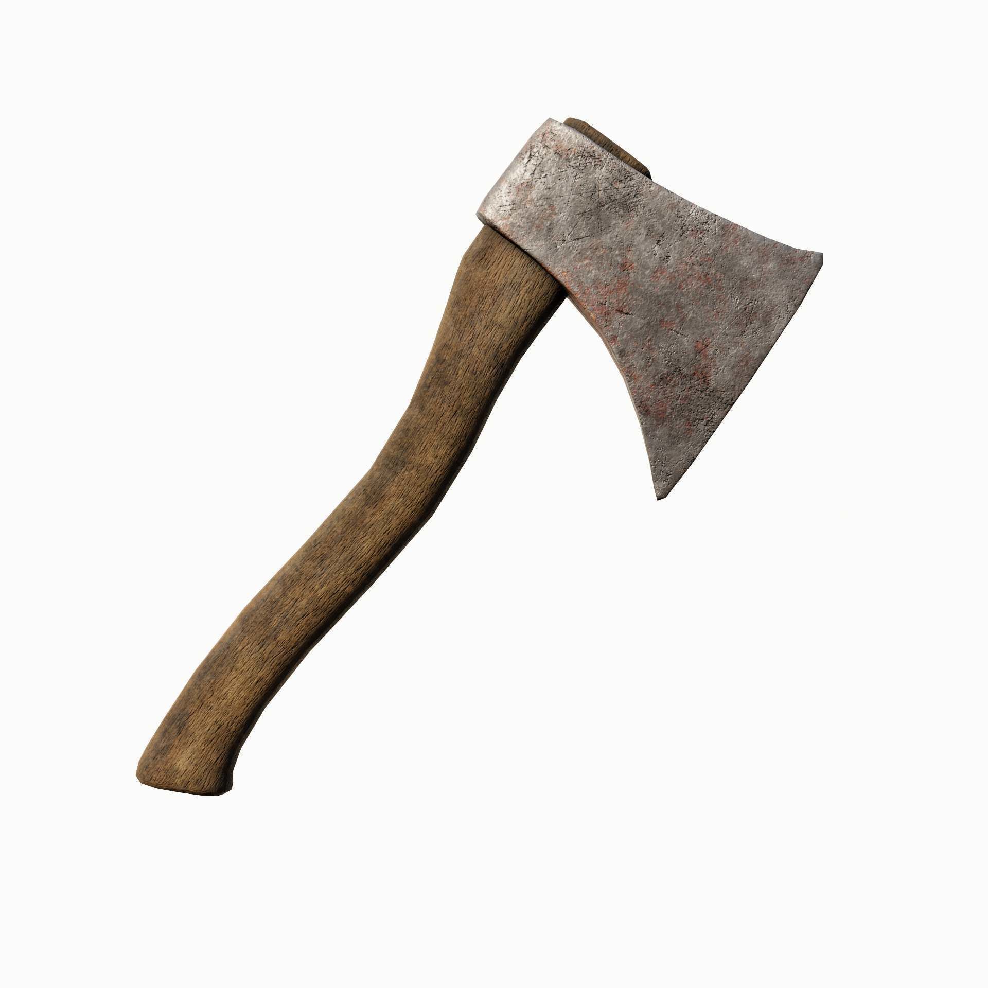 Old axe Low-poly 3D model_7
