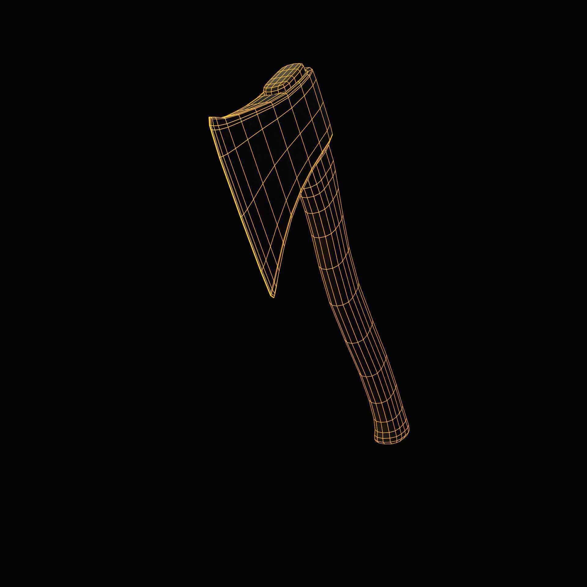 Old axe Low-poly 3D model_40