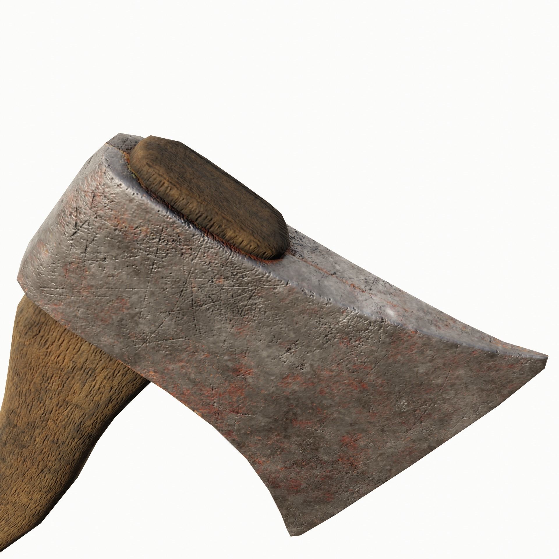 Old axe Low-poly 3D model_3