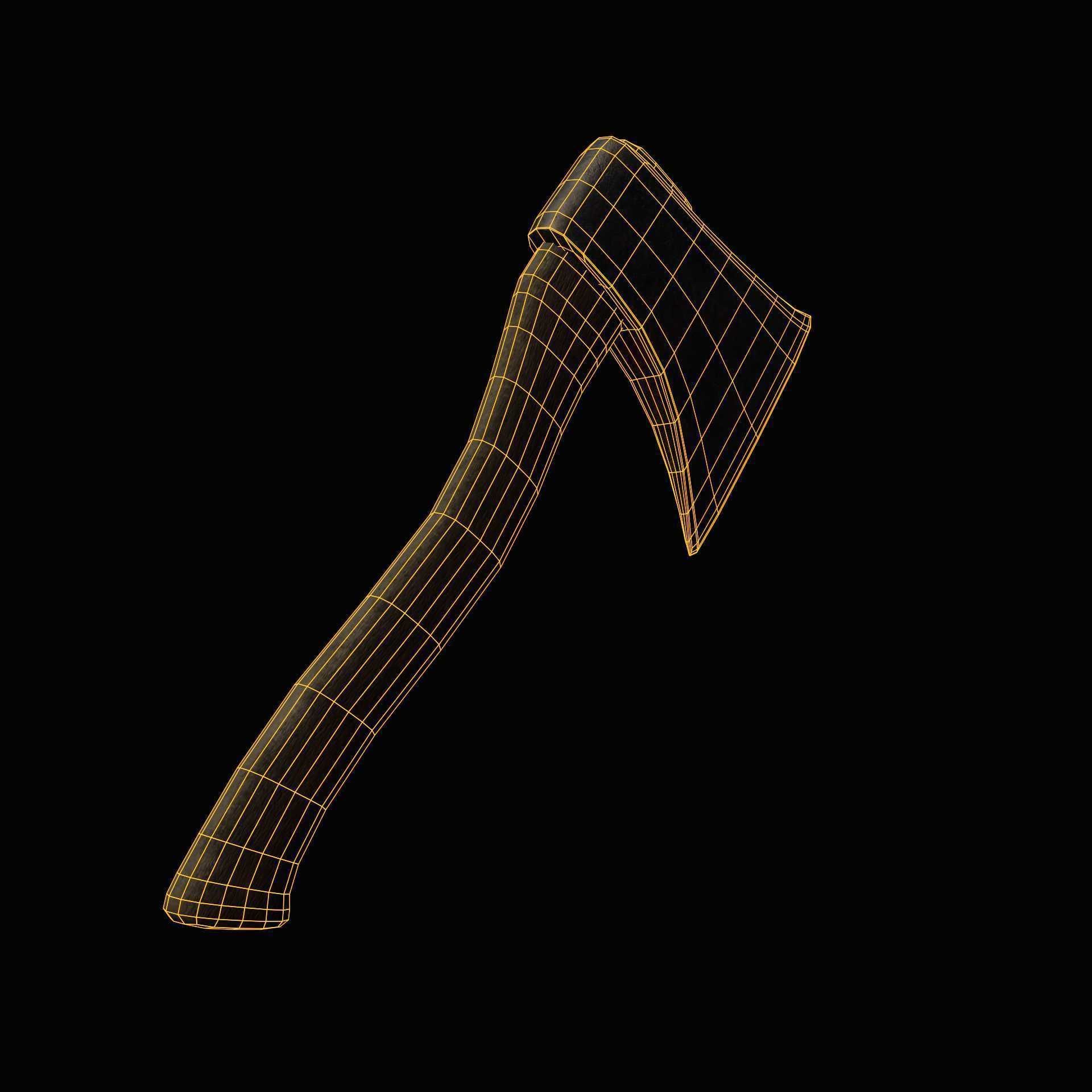 Old axe Low-poly 3D model_29