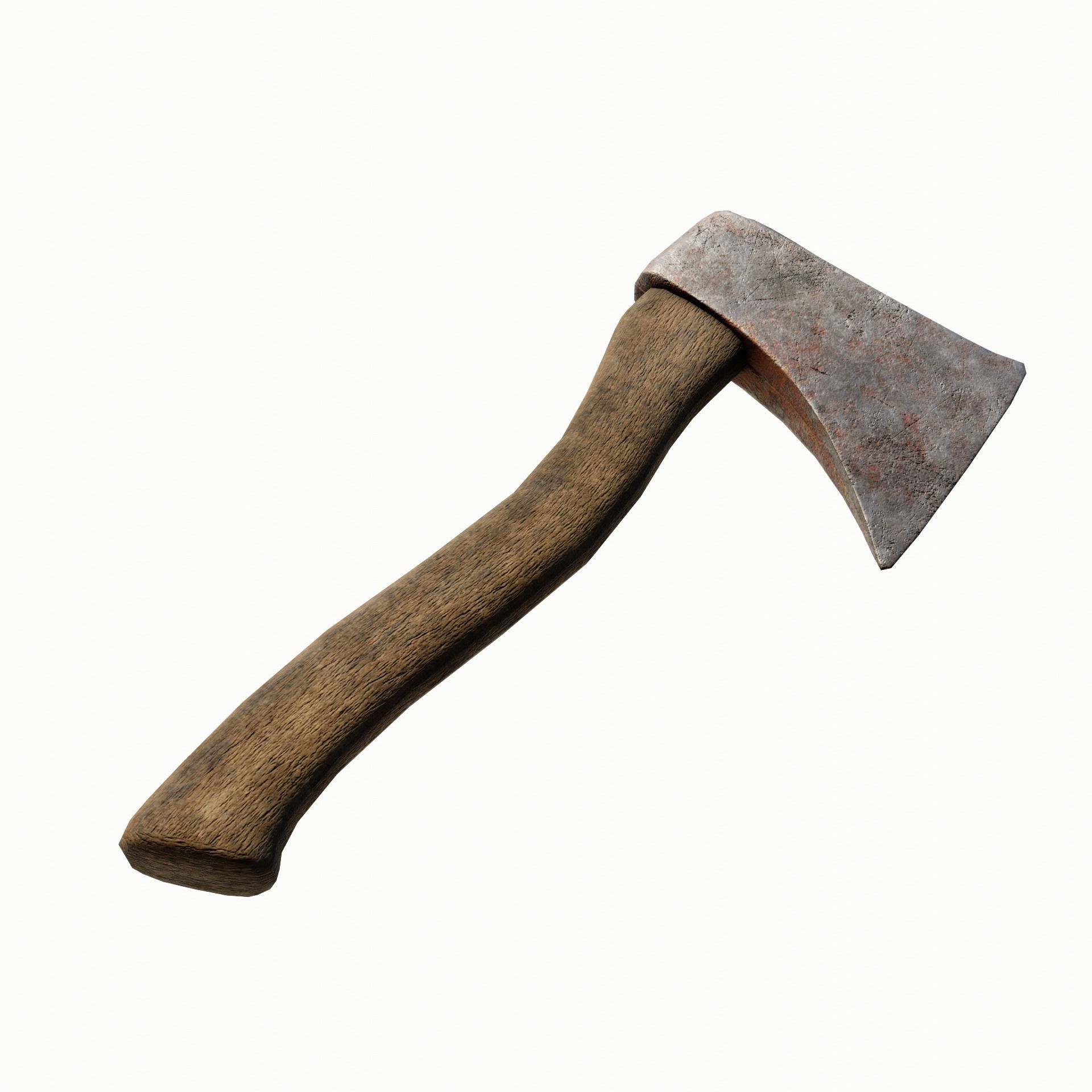 Old axe Low-poly 3D model_2
